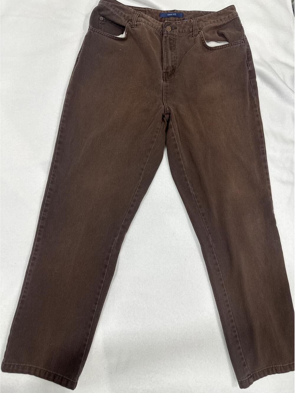Bill Blass Jeans Easy Fit Brown Straight Leg Jeans Size 12